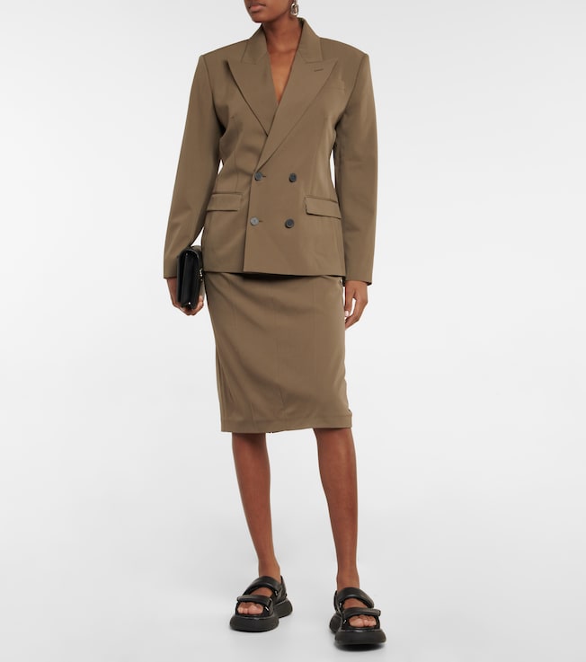 Jean Paul Gaultier Low-rise wool-blend pencil skirt