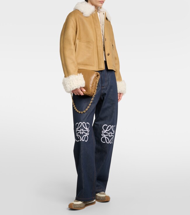 Loewe Shearling-trimmed leather jacket