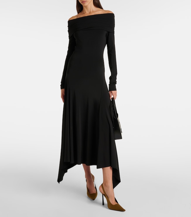 Max Mara Gerla off-shoulder jersey maxi dress