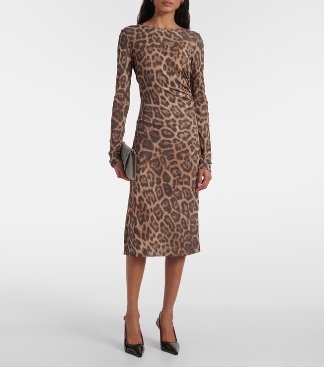 Stella McCartney Leopard-print midi dress