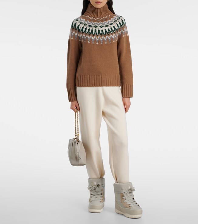 BOGNER Bogner Ingrid jacquard cashmere turtleneck sweater