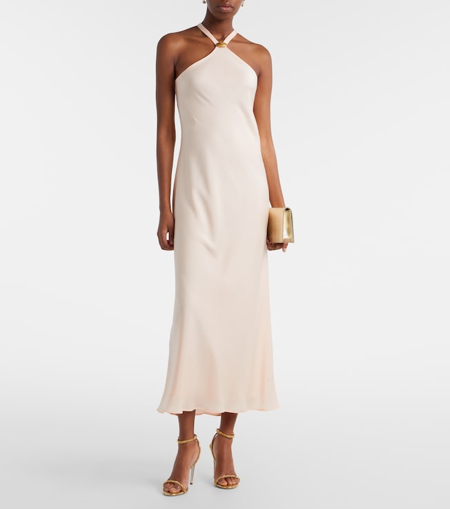 Max Mara Ghiotto embellished satin slip dress