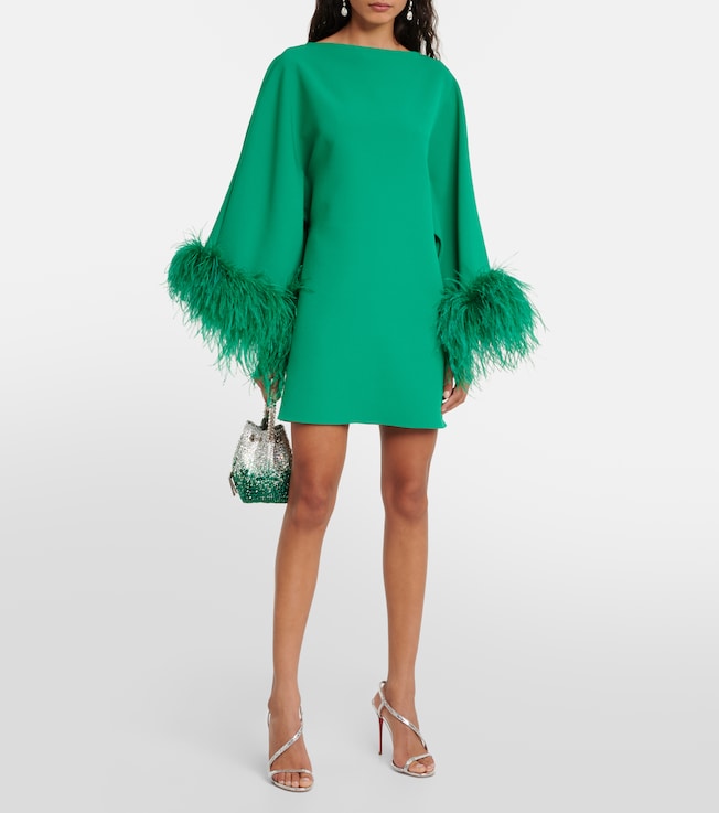 Safiyaa Arama feather-trimmed minidress
