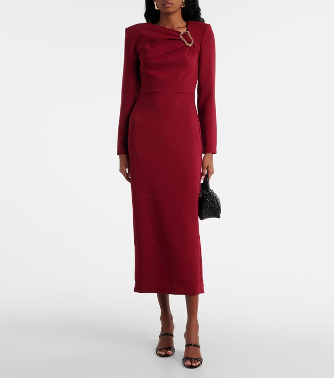 Roland Mouret Long-sleeved crêpe midi dress