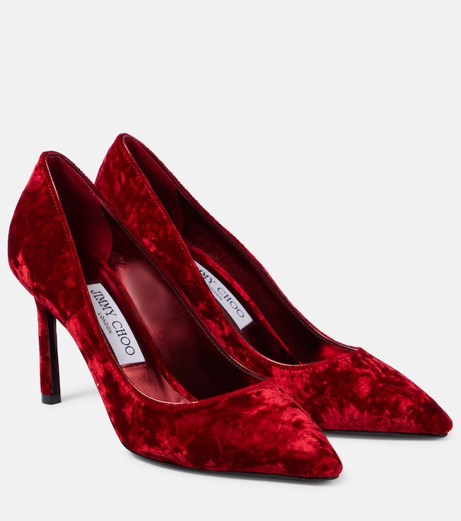 JIMMY CHOO Romy 85 velvet pumps