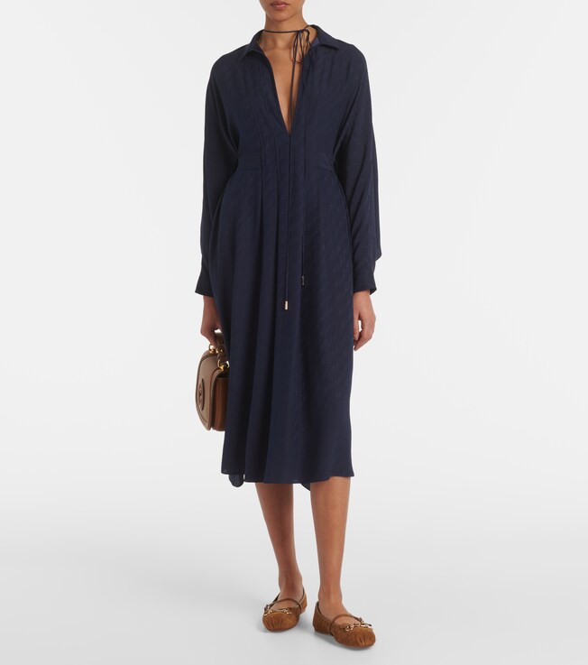 Gucci Horsebit silk midi dress