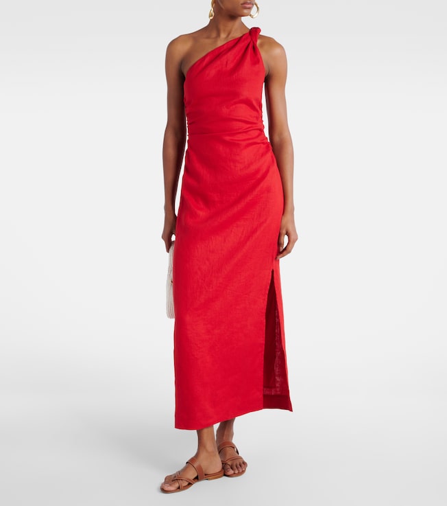 Faithfull Jomana one-shoulder linen midi dress