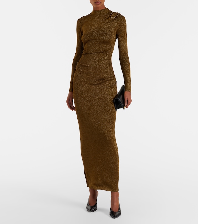 Roland Mouret Knitted lamé maxi dress