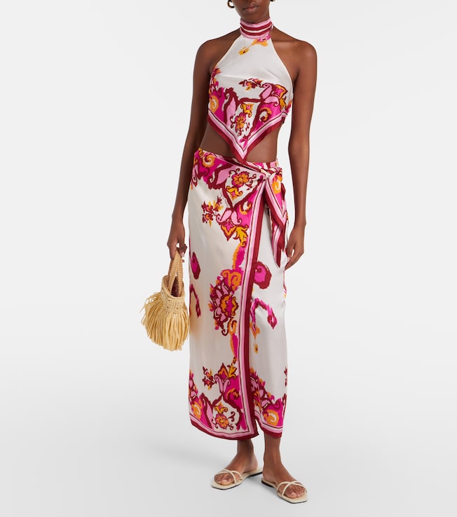 Poupette St Barth Dana printed wrap skirt