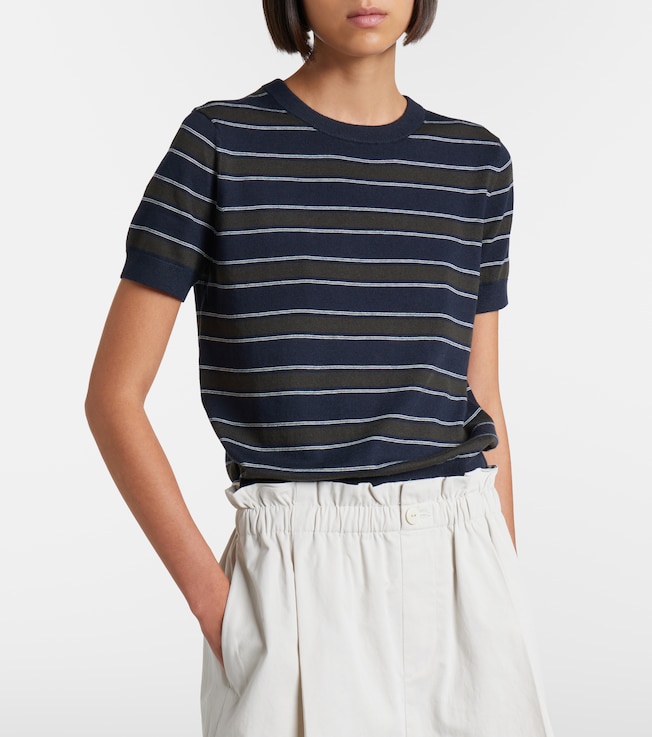 Vince Striped cotton and cashmere sweater