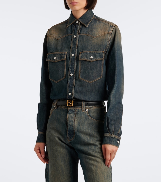 Fendi Fendi Cotton-blend denim shirt