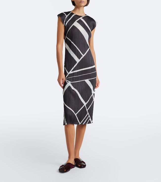 PLEATS PLEASE ISSEY MIYAKE Fold Line pleated printed midi dress