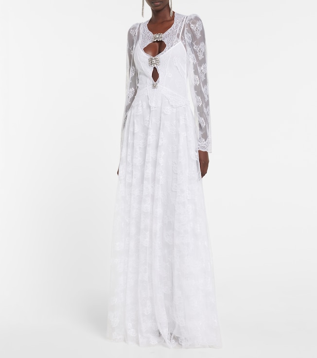CHRISTOPHER KANE Embellished cutout lace gown