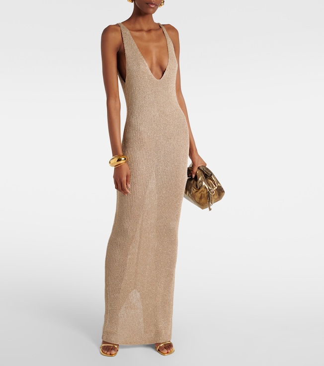 Bananhot Sunny lamé maxi dress