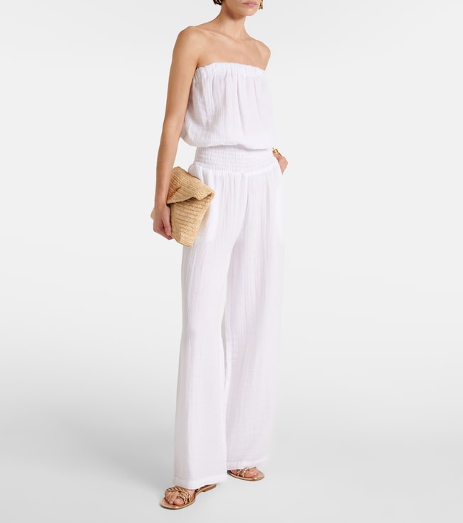 Melissa Odabash Naomi strapless cotton jumpsuit