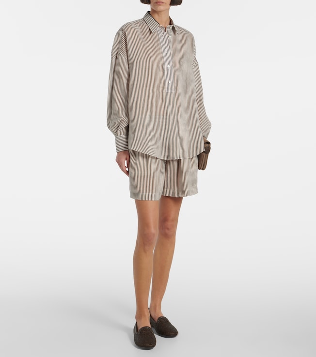 Brunello Cucinelli Striped linen and silk shirt