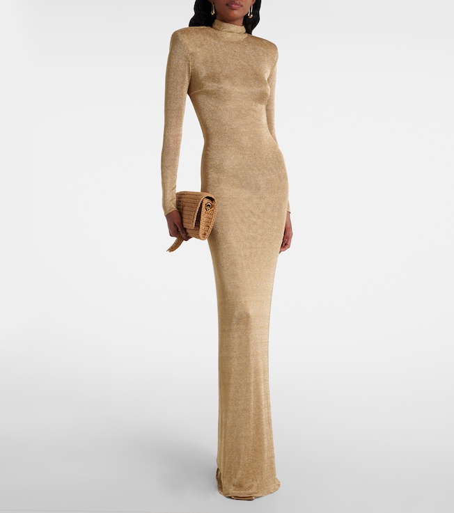 The New Arrivals Ilkyaz Ozel Donyale knitted lamé gown