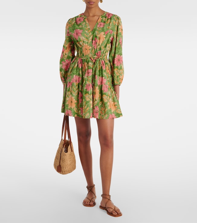 Velvet Floral cotton minidress