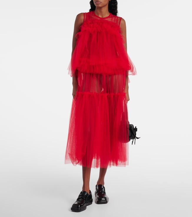 Noir Kei Ninomiya Sheer tulle maxi dress