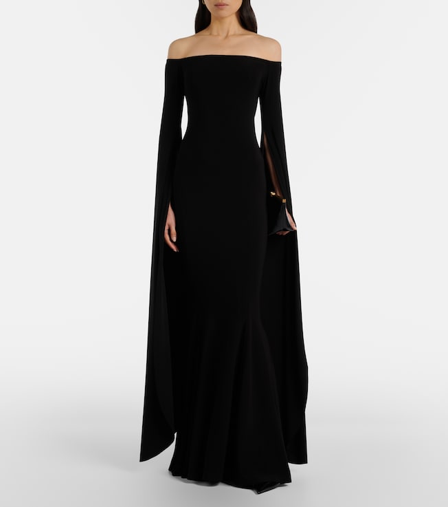 Norma Kamali Draped off-shoulder jersey gown