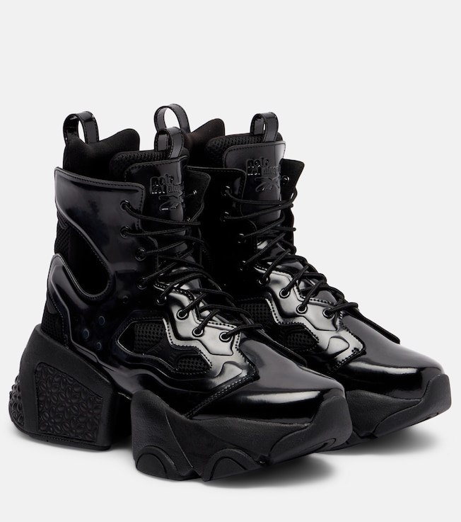 Noir Kei Ninomiya Cutout lace-up platform boots