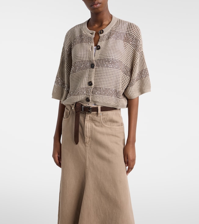 Brunello Cucinelli Sequined cotton cardigan