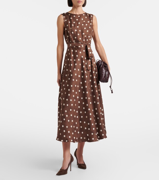 S Max Mara Martina polka-dot silk midi dress