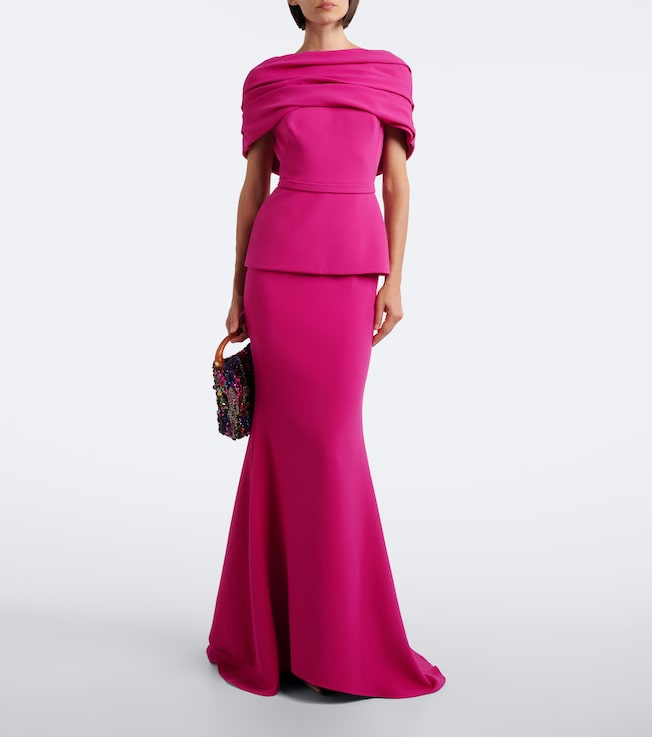 Safiyaa Loura off-shoulder crêpe gown