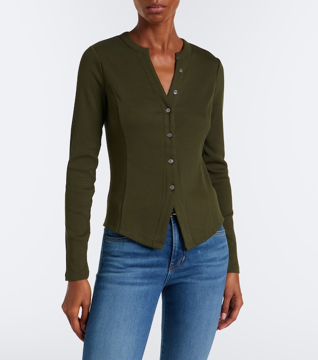 Veronica Beard Cordis ribbed-knit cotton-blend cardigan