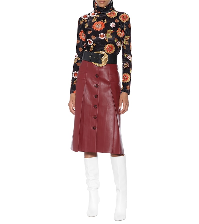 Dodo Bar Or Floral velour turtleneck top