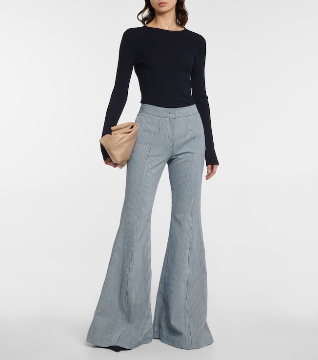 Gabriela Hearst Vita striped high-rise flared pants