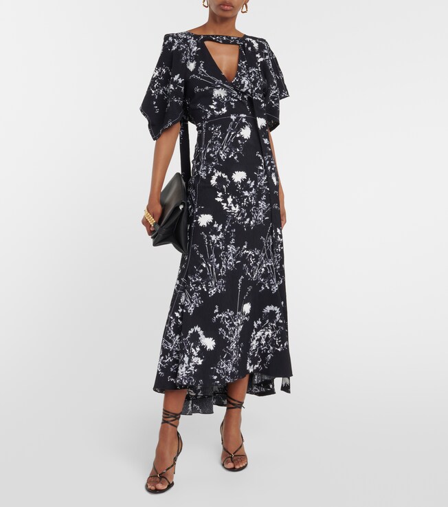 Victoria Beckham Floral cady midi dress