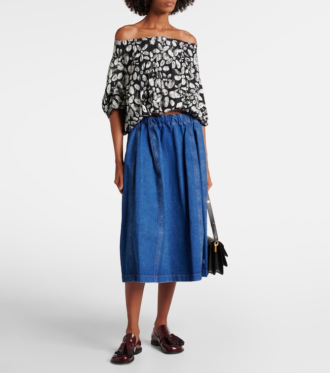 Marni Denim midi skirt