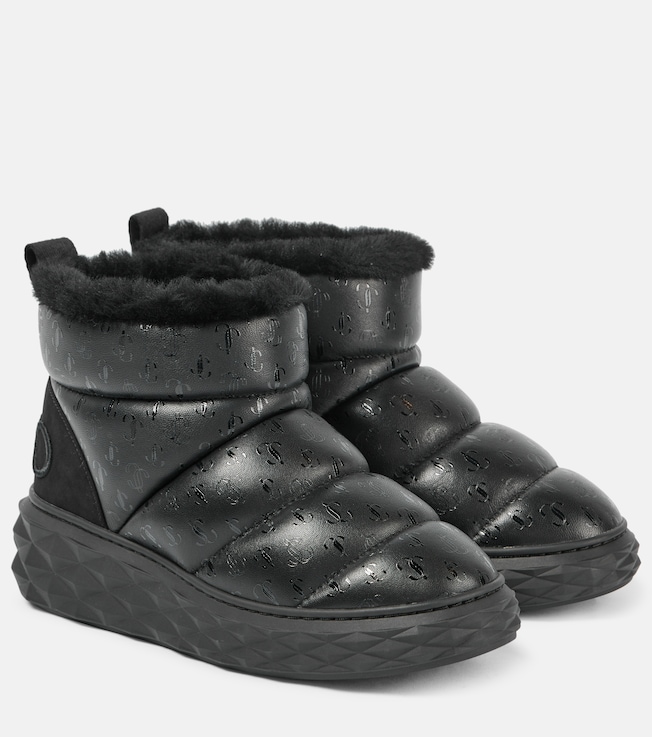 JIMMY CHOO Xan shearling-lined leather snow boots