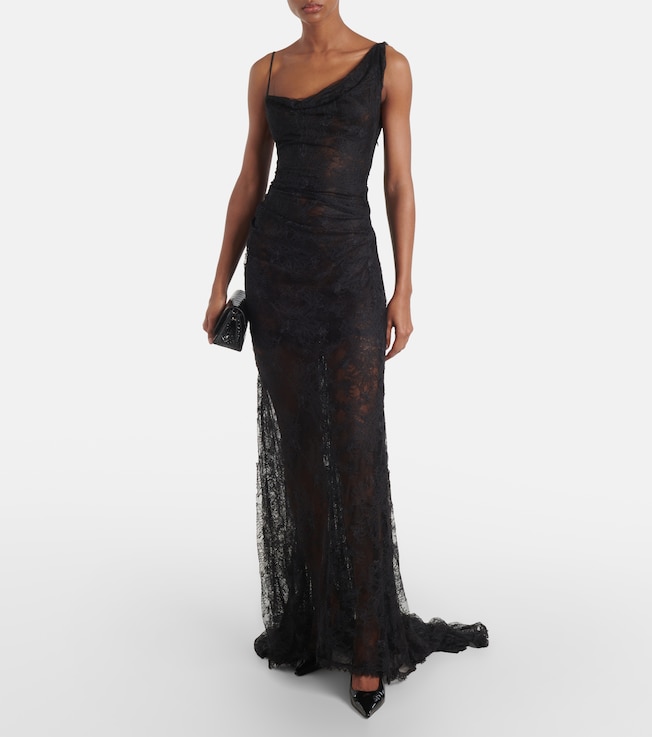 Vivienne Westwood Bridal Lace Minerva semi-sheer open-back gown