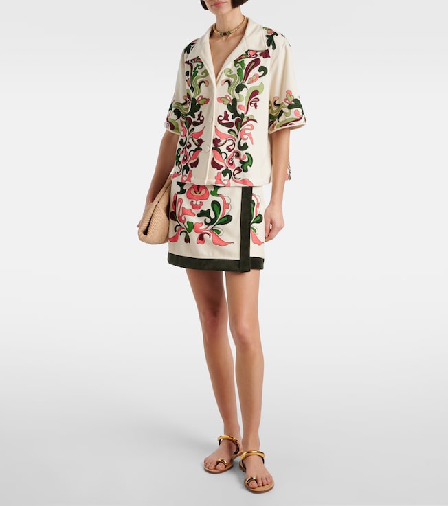 Adriana Degreas Inamorata cotton-blend bowling shirt