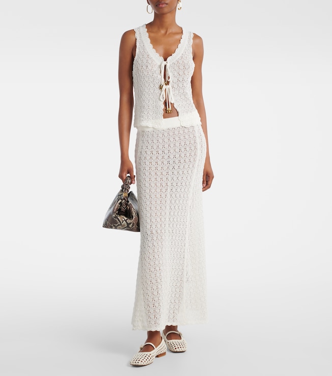 GANNI Crochet maxi skirt