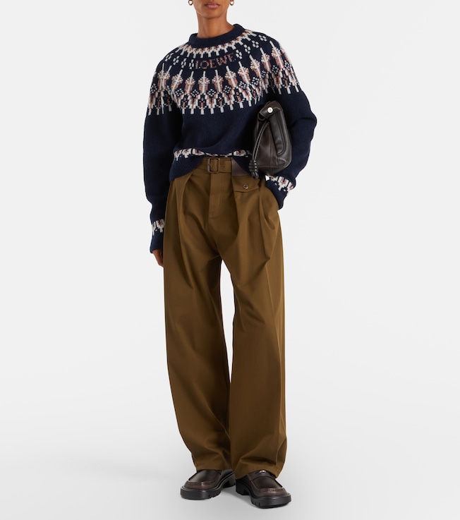 Loewe Fair Isle sequined wool-blend sweater