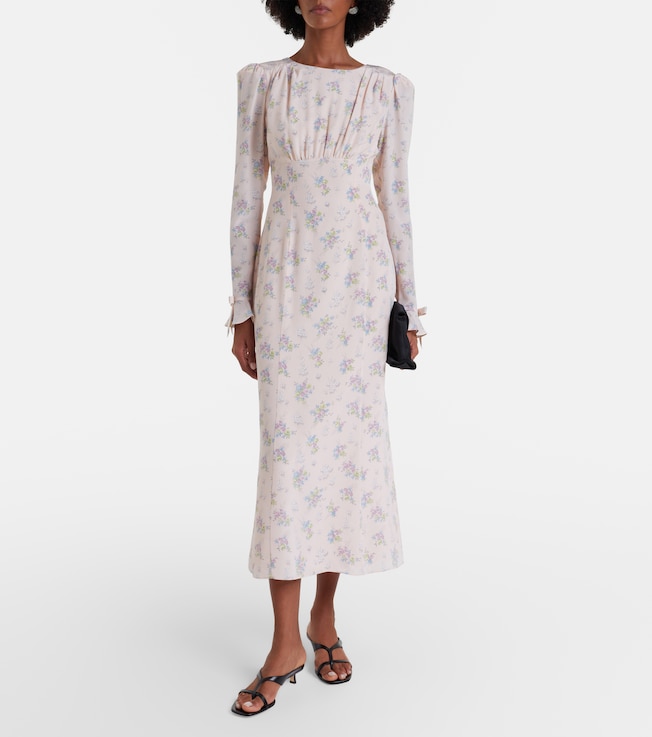 Alessandra Rich Floral open-back silk midi dress