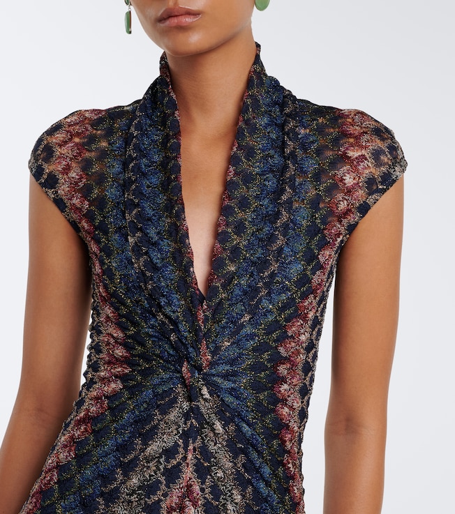 Missoni Gathered knitted maxi dress
