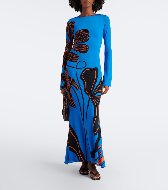 Cala de la Cruz Amay floral satin maxi dress