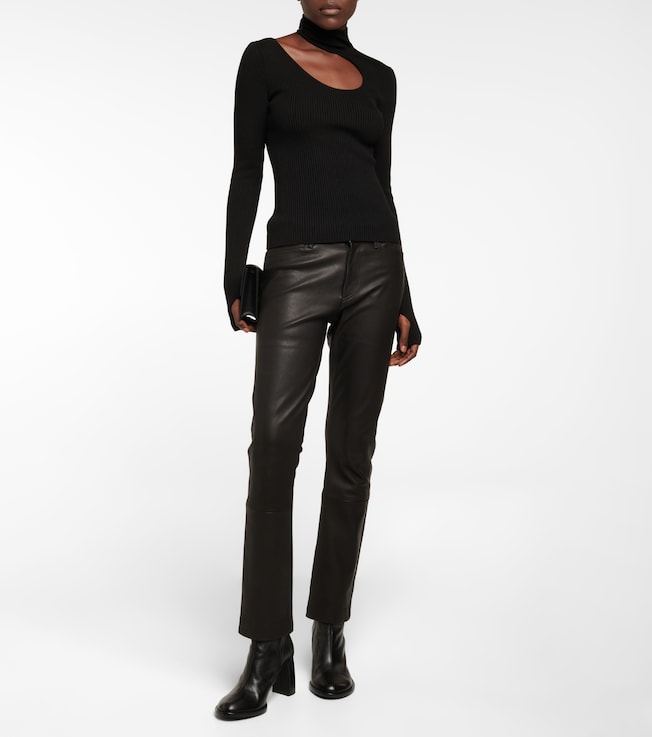 Petar Petrov Fiz cutout ribbed-knit silk top