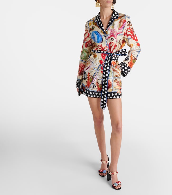 Dolce&Gabbana Capri printed silk satin shorts