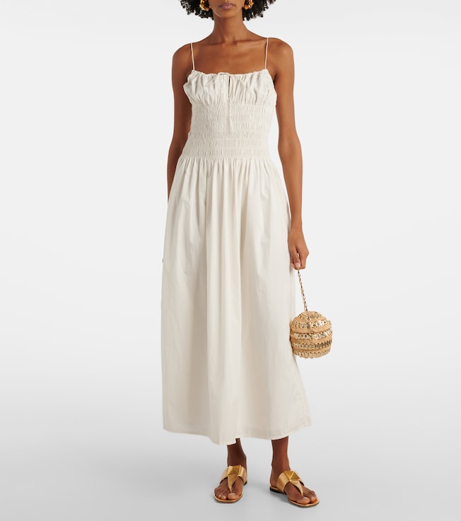 Faithfull Shirred cotton maxi dress