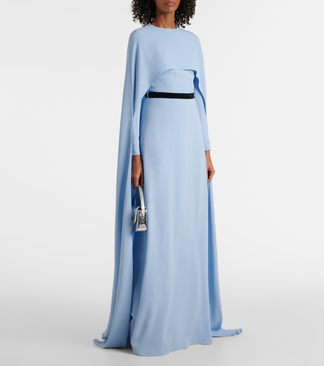Markarian Natasha satin cape gown