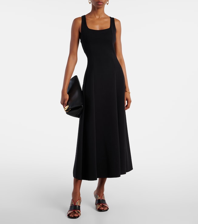 S Max Mara Platani pleated cotton-blend midi dress