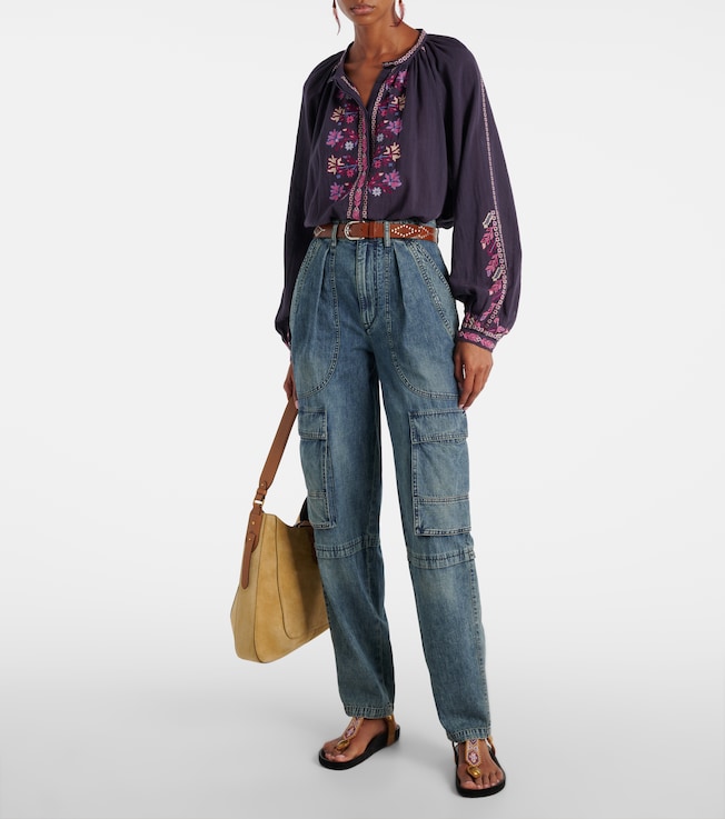 Marant Étoile Lynne embroidered cotton blouse