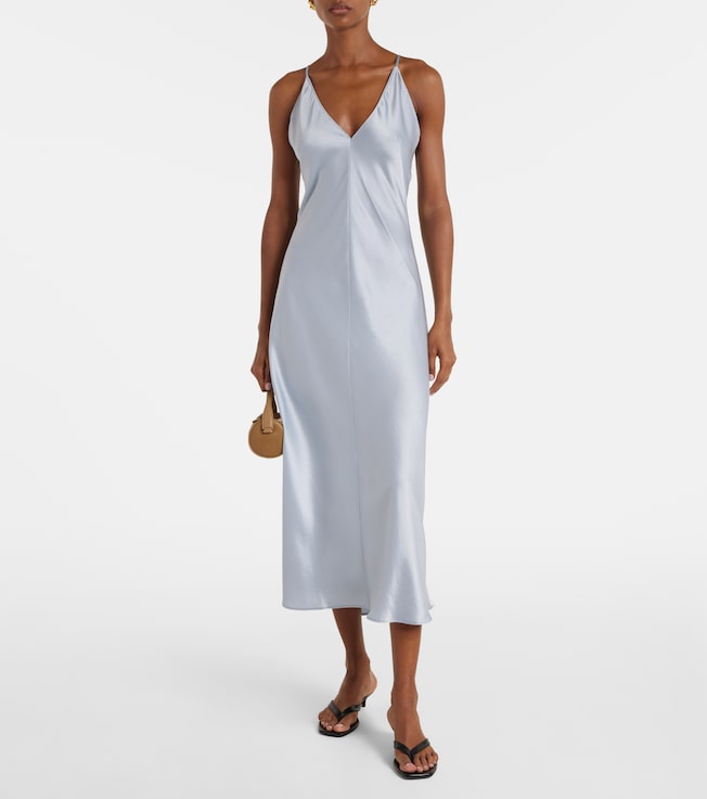 LESET Barb satin slip dress
