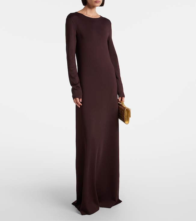 Bottega Veneta Open-back compact knit maxi dress