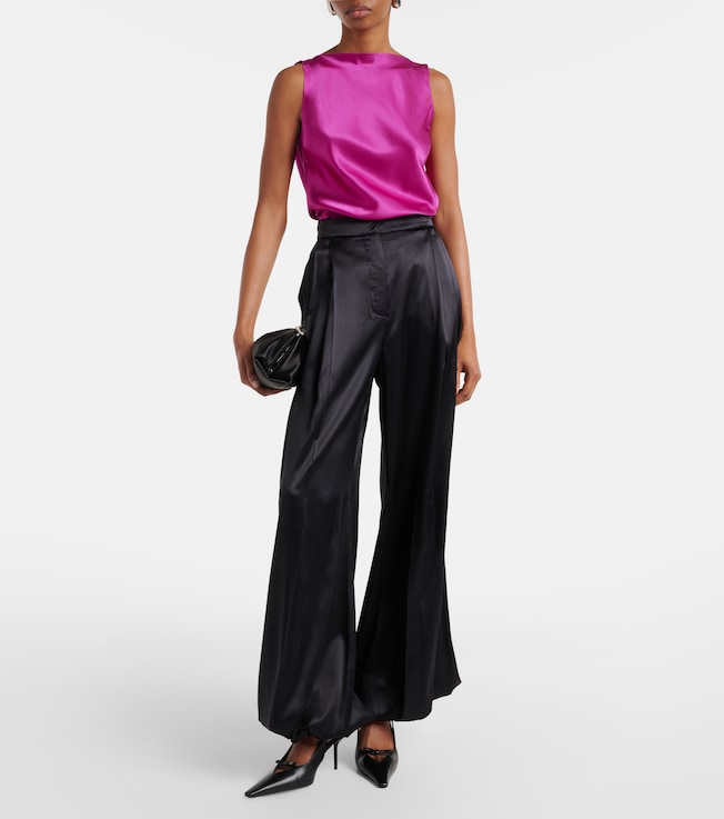 Nina Ricci Open-back silk-blend satin top